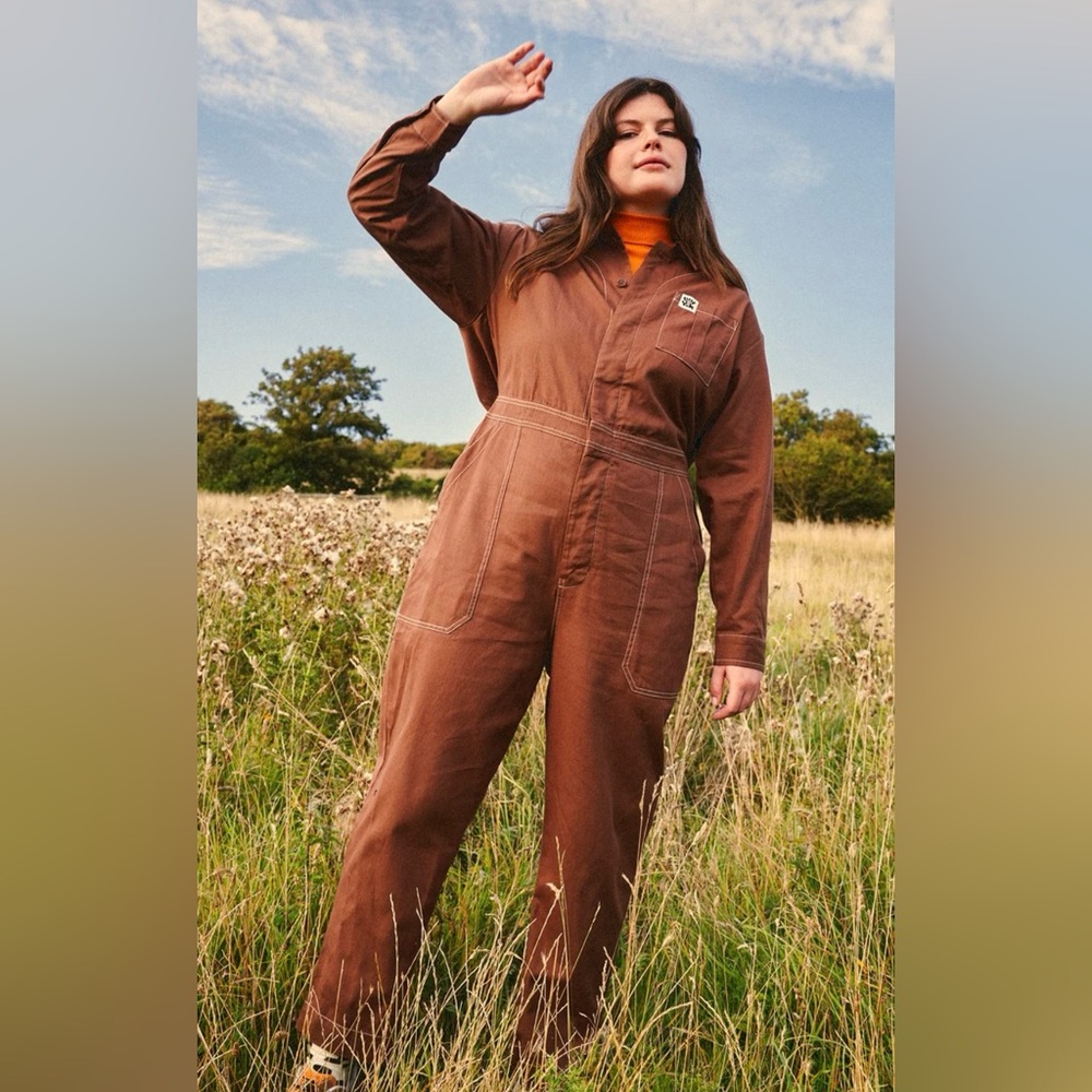 Lucy and Yak Carmen jumpsuit brown organic cotton